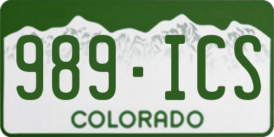 CO license plate 989ICS