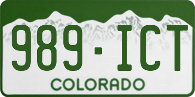 CO license plate 989ICT