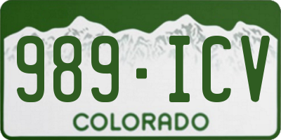 CO license plate 989ICV