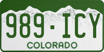 CO license plate 989ICY