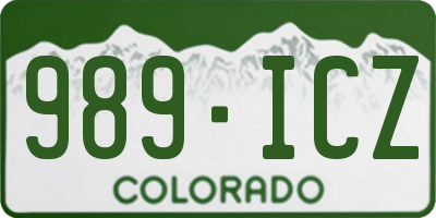 CO license plate 989ICZ
