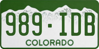 CO license plate 989IDB