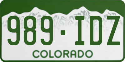CO license plate 989IDZ