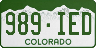 CO license plate 989IED