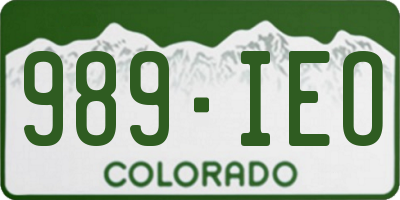 CO license plate 989IEO