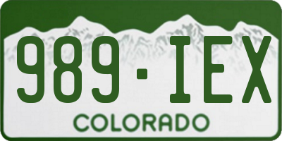 CO license plate 989IEX