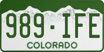 CO license plate 989IFE