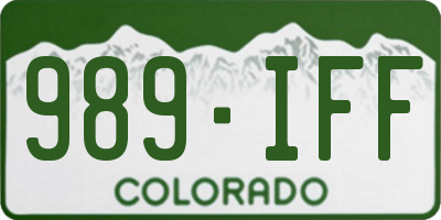 CO license plate 989IFF