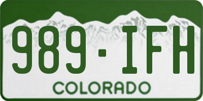 CO license plate 989IFH