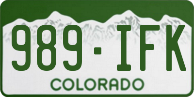 CO license plate 989IFK