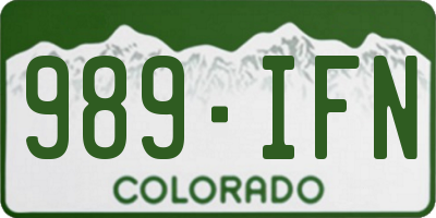 CO license plate 989IFN