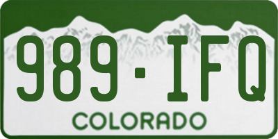 CO license plate 989IFQ