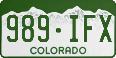 CO license plate 989IFX