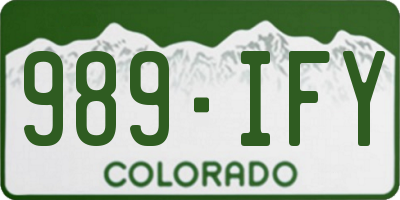 CO license plate 989IFY