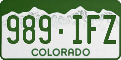 CO license plate 989IFZ