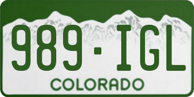 CO license plate 989IGL