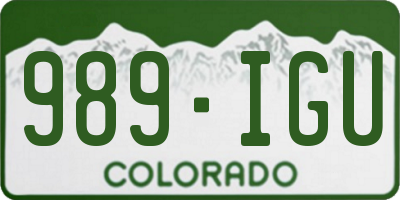 CO license plate 989IGU