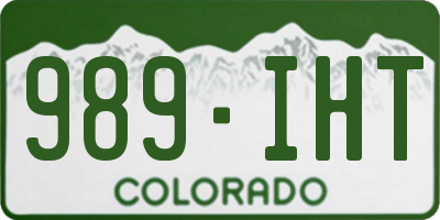 CO license plate 989IHT
