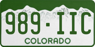 CO license plate 989IIC