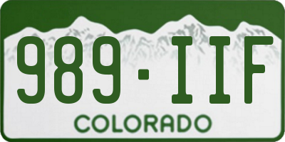 CO license plate 989IIF