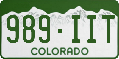 CO license plate 989IIT