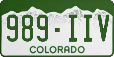 CO license plate 989IIV
