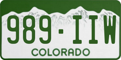 CO license plate 989IIW
