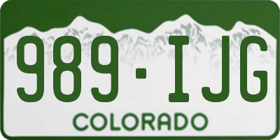 CO license plate 989IJG