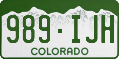 CO license plate 989IJH
