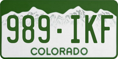 CO license plate 989IKF