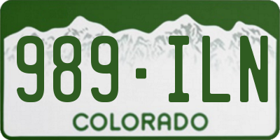 CO license plate 989ILN