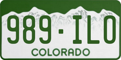 CO license plate 989ILO