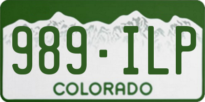 CO license plate 989ILP