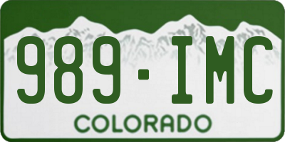 CO license plate 989IMC