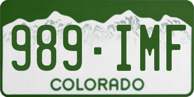 CO license plate 989IMF