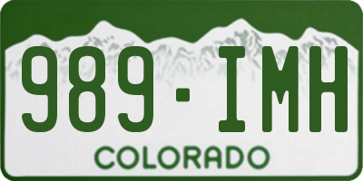 CO license plate 989IMH