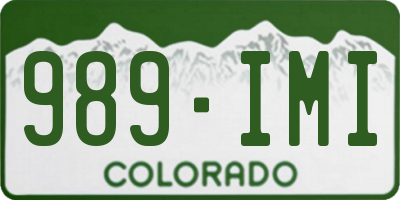 CO license plate 989IMI
