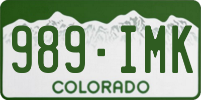 CO license plate 989IMK
