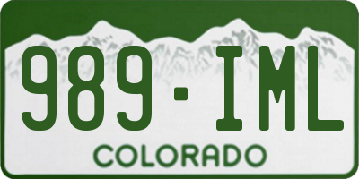 CO license plate 989IML