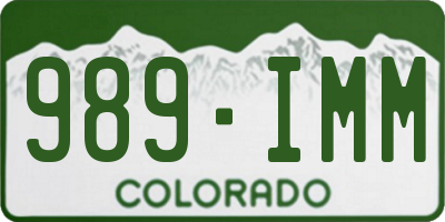 CO license plate 989IMM