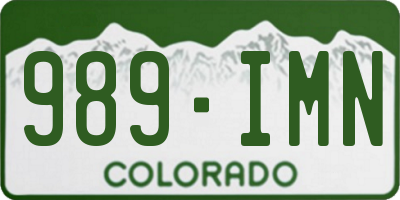 CO license plate 989IMN