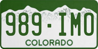 CO license plate 989IMO