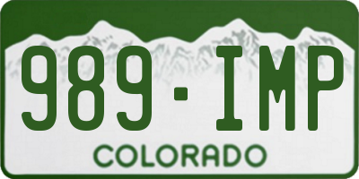 CO license plate 989IMP