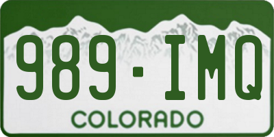 CO license plate 989IMQ