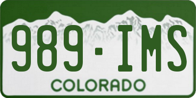 CO license plate 989IMS