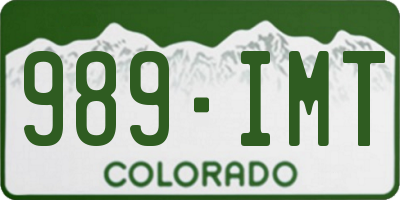CO license plate 989IMT