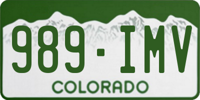 CO license plate 989IMV