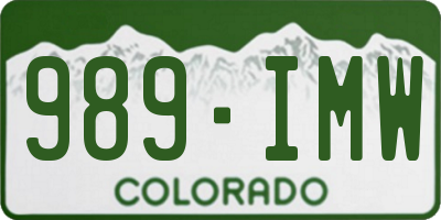 CO license plate 989IMW