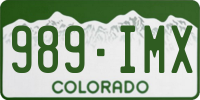 CO license plate 989IMX