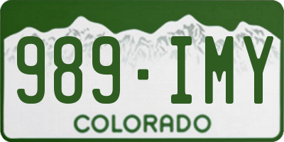 CO license plate 989IMY